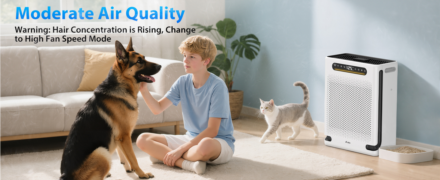 Bad air quality triggers turbo fan speed mode