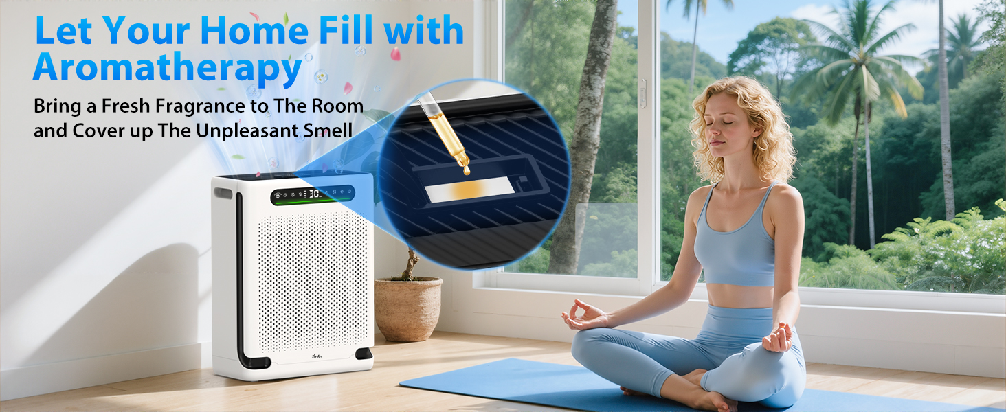 Aromatherapy fills the room with a fresh fragrance