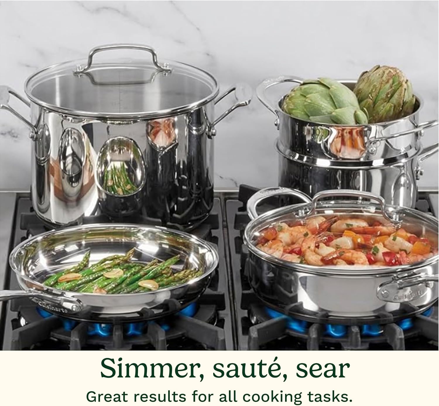 simmer, saute and sear for great results
