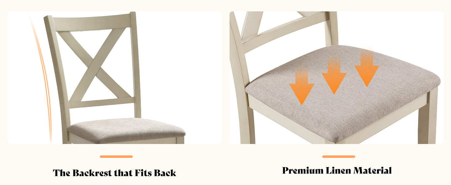 ergonomic curved backrest that fits the back and premium linen cushion material