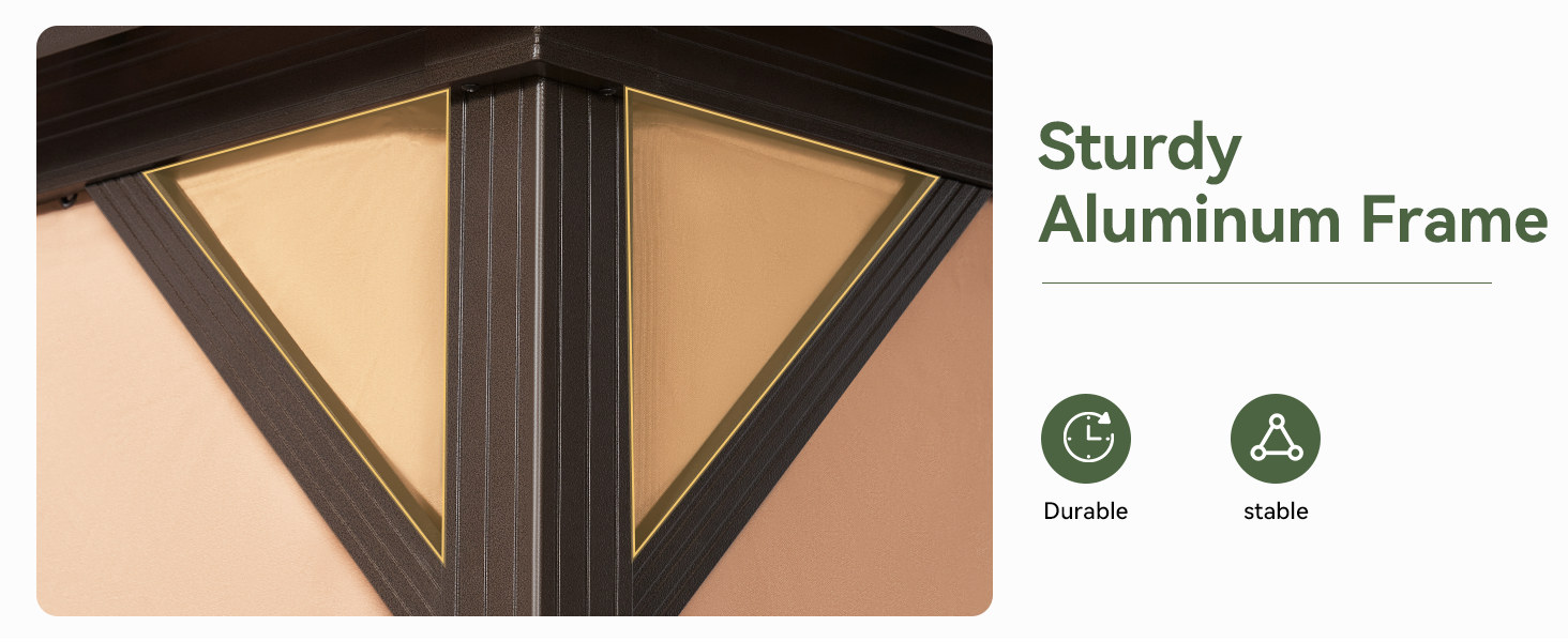 Sturdy powder-coated aluminum frame