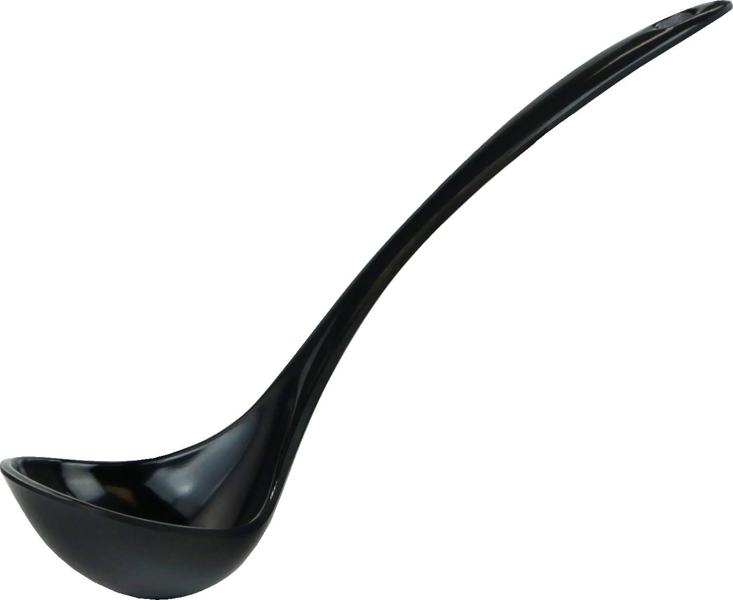 black melamine soup ladle, 10.5 inch one piece