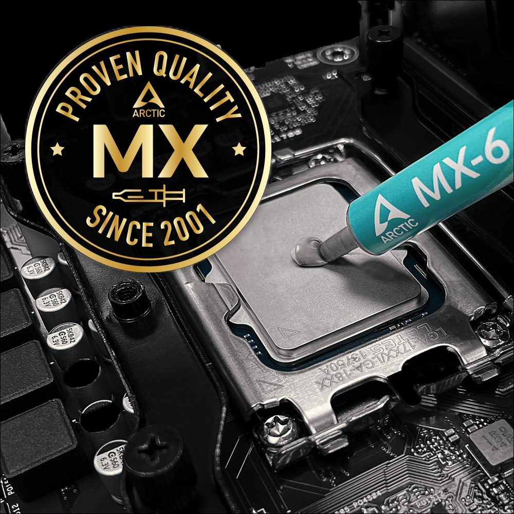 proven quality thermal compound applied to a cpu, over 20 years of experience