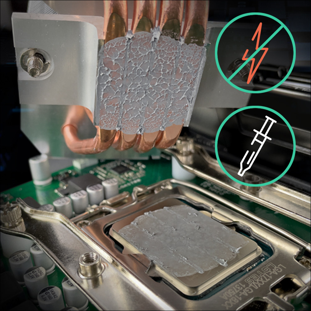 electrically non-conductive and non-capacitive thermal paste